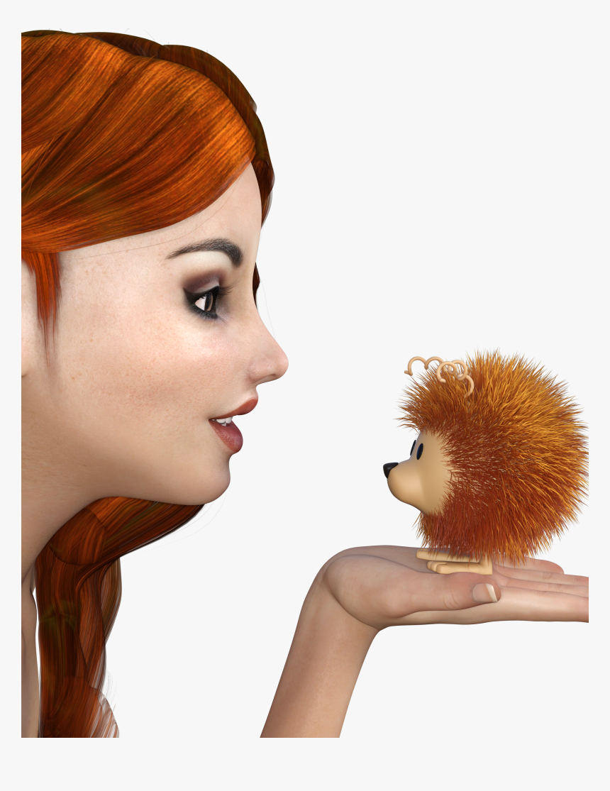 Pretty Girl Png - Women Holding A Hedgehog, Transparent Png, Free Download