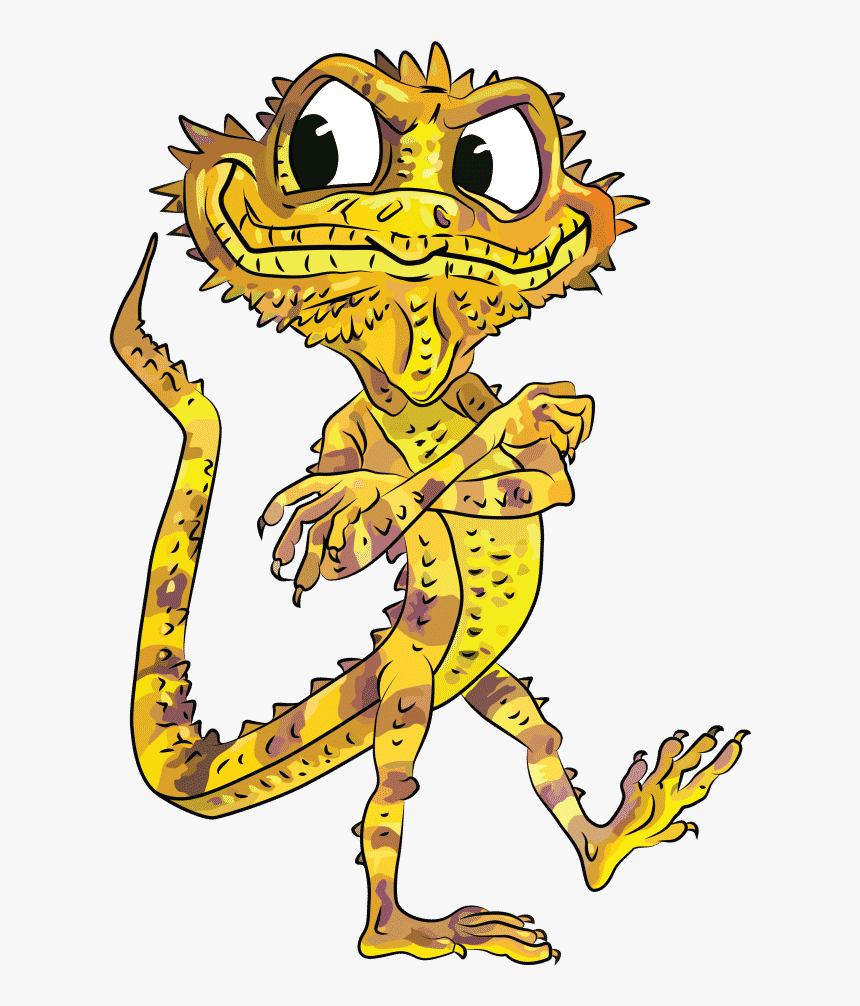 Reptilia Mascot Merlin The Bearded Dragon - Cartoon, HD Png Download, Free Download