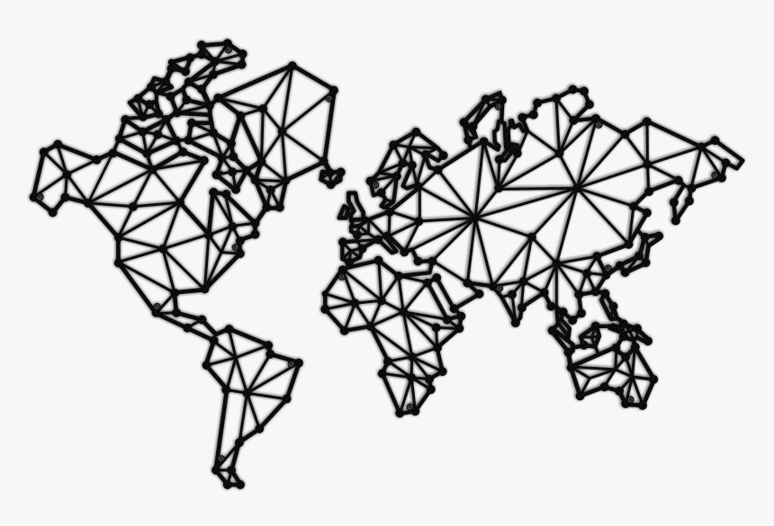 Geometric World Map - Deco Murale Acier Carte Du Monde, HD Png Download, Free Download