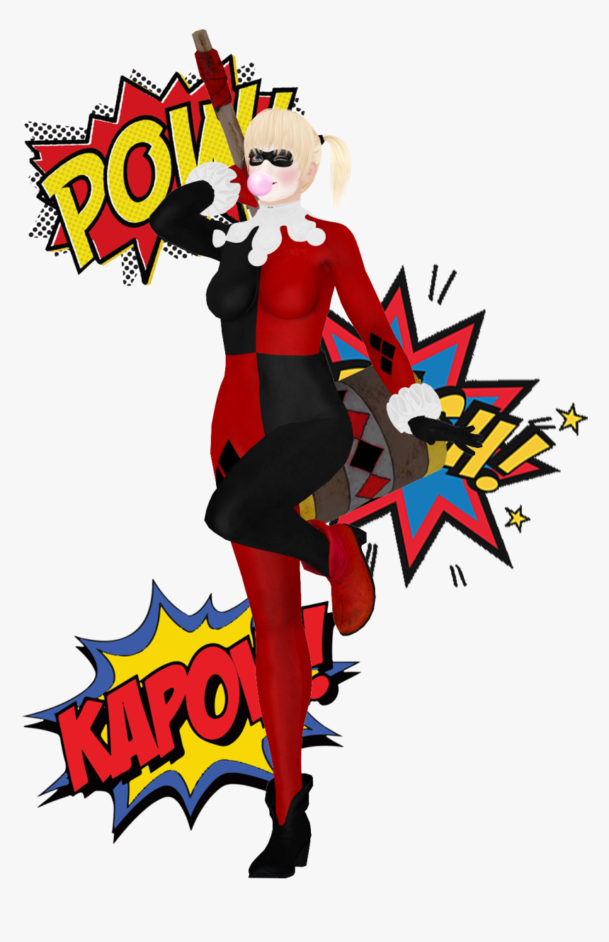 Comic Book Pow, Hd Png Download - Mmd Harley Quinn Dl, Transparent Png, Free Download