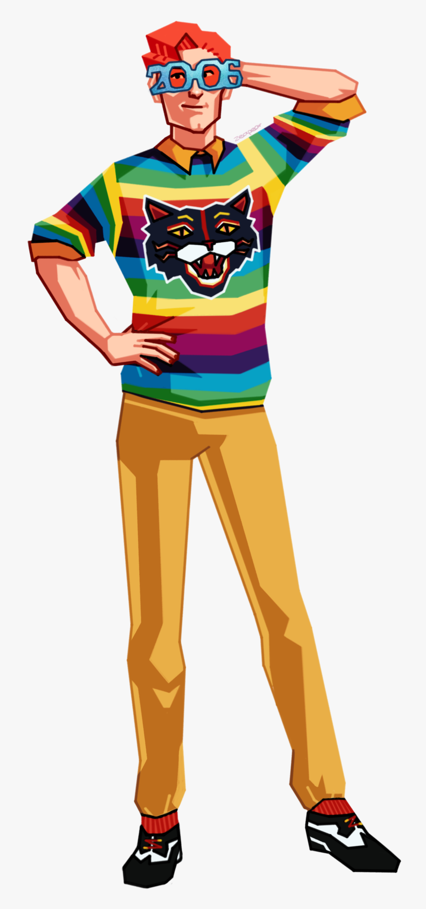 Yes That Is The Jeff Goldblum Cat Sweater Illustration HD Png Download kindpng