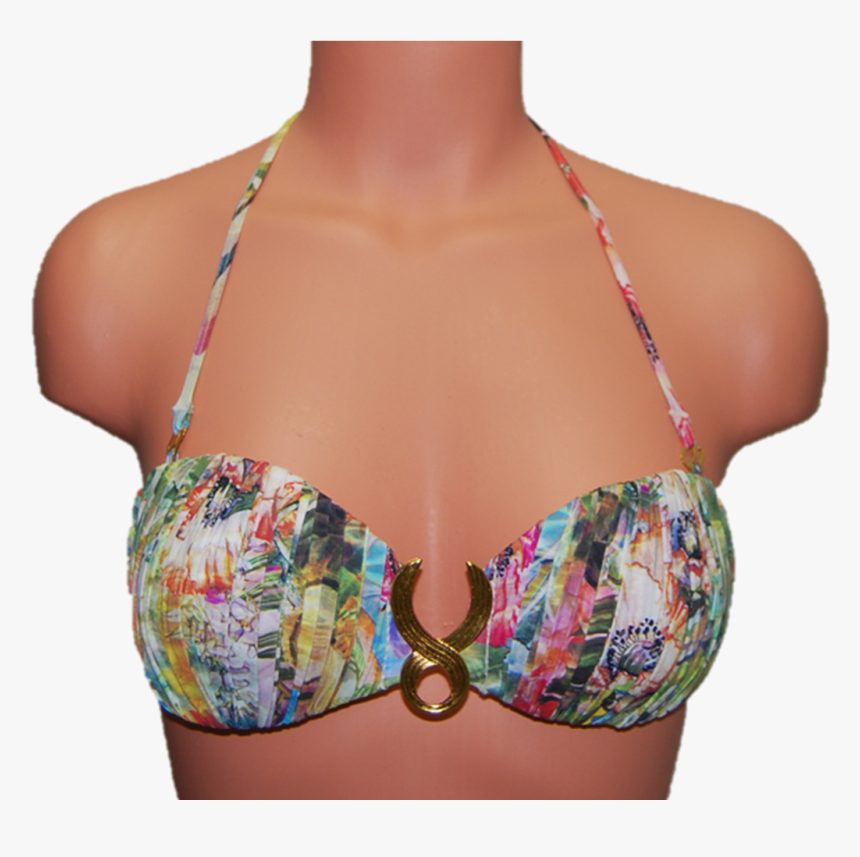 Draped Floral Bikini Top - Swimsuit Top, HD Png Download, Free Download