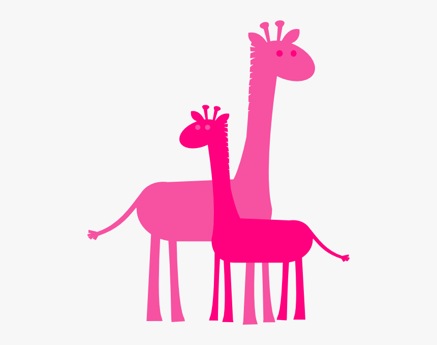 Momma And Baby Giraffe Clip Art , Png Download - Pink Giraffe Png, Transparent Png, Free Download