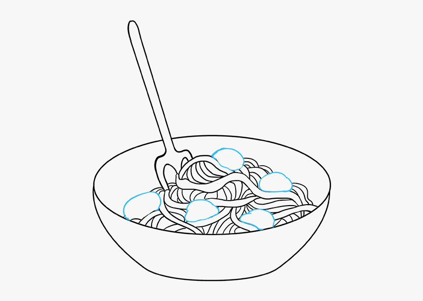 Spaghetti And Meatballs Drawing, HD Png Download, Free Download