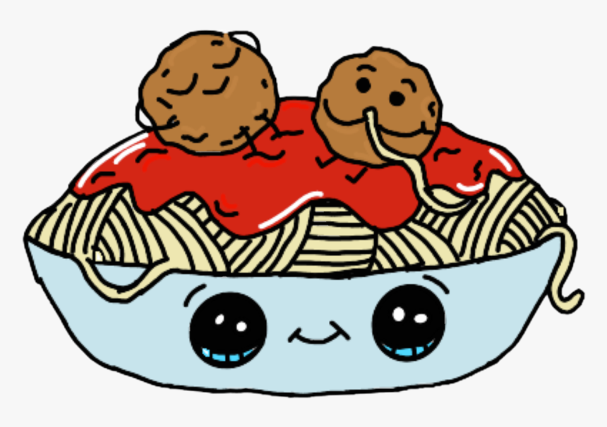 #spaghetti #meatballs #kawaii #challenge #freetoedit - Cute Easy Cute Spaghetti Drawing, HD Png Download, Free Download