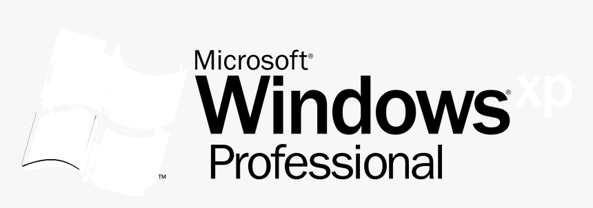 Microsoft Windows Xp Professional Logo Black And White - Windows Xp, HD Png Download, Free Download