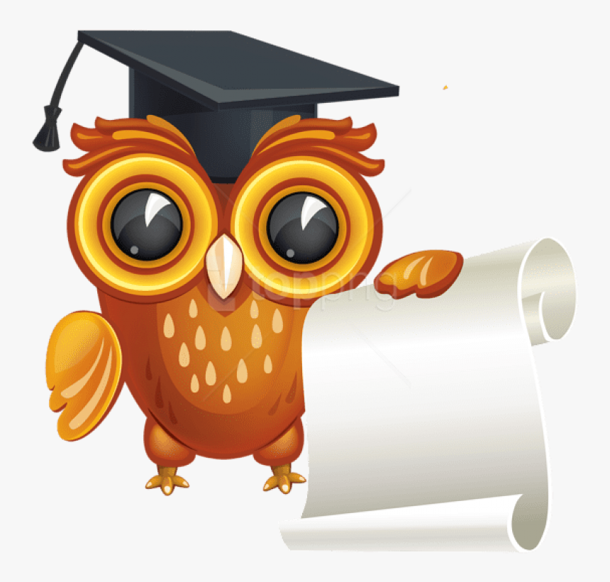 Free Png Download Owl With Diploma Clipart Png Photo - Owl School Png, Transparent Png, Free Download