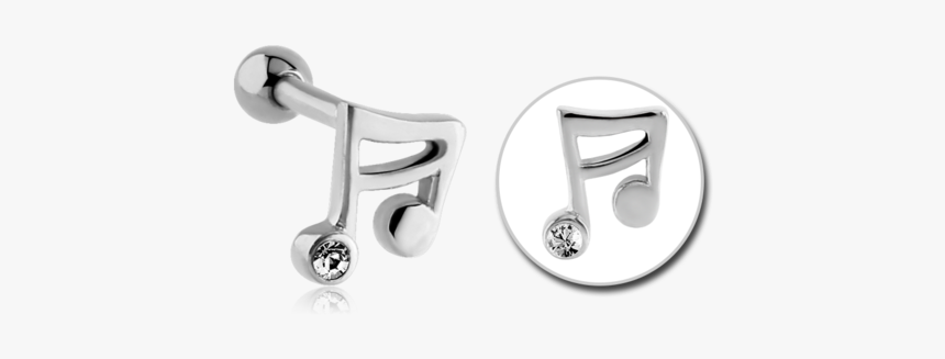 Tragus Micro Barbell Music Note - Earrings, HD Png Download, Free Download