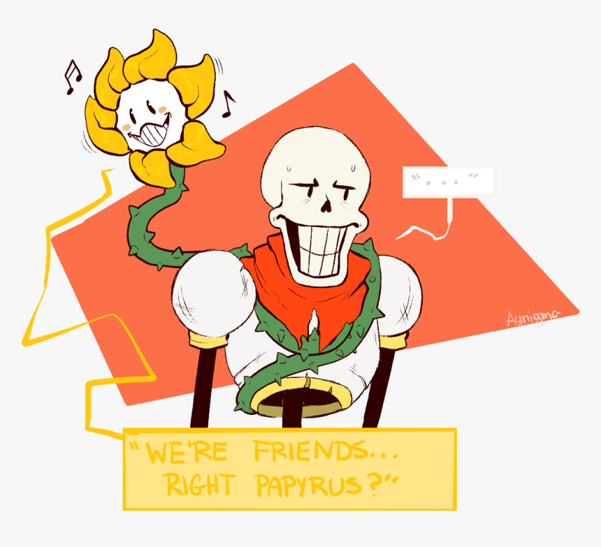 Undertale Flowey And Papyrus Fanart Hd Png Download Kindpng