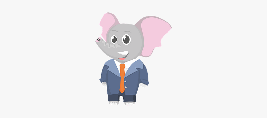 Elephant Office Worker Clipart - Elefante Dibujo Con Traje, HD Png Download, Free Download