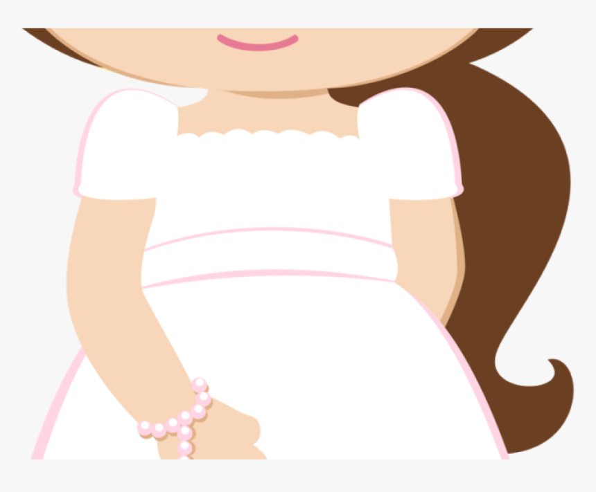 Girls In Pink For Their First Communion Oh My First - Cartoon, HD Png Download, Free Download