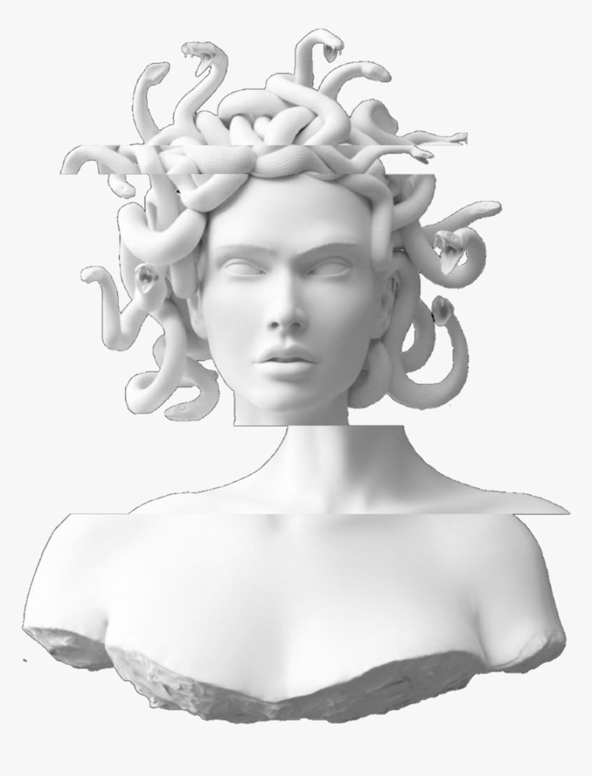 #vaporwave #medusa #estatua #statue #glich - Medusa Statue Png, Transparent Png, Free Download