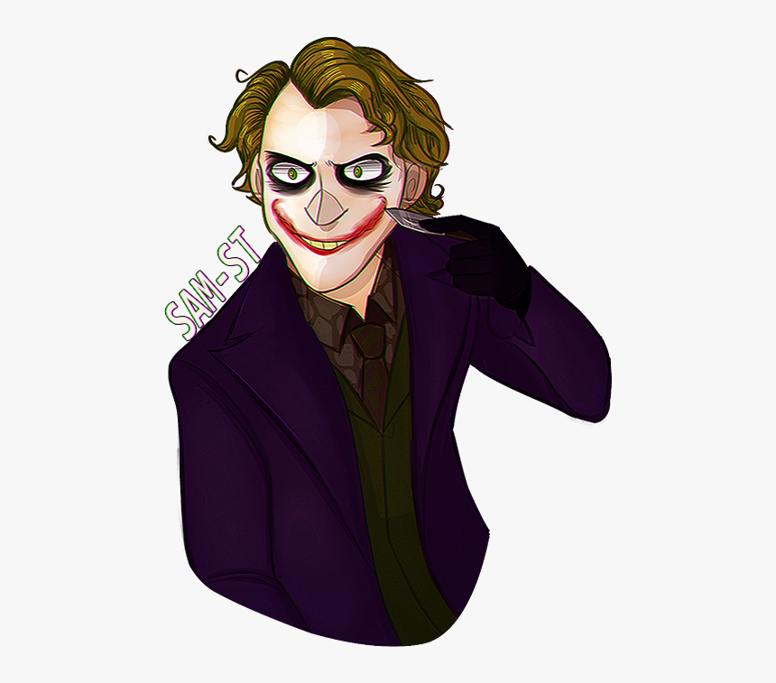 Supervillain,fictional - Joker Heath Ledger Fanart, HD Png Download, Free Download