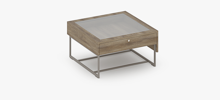 Reveal Collection Short Showcase Table With Glass Top - Coffee Table, HD Png Download, Free Download