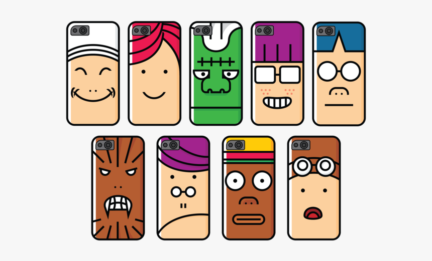 Phone Case Cartoon Character - Free Cartoon Character Vector, HD Png Download, Free Download