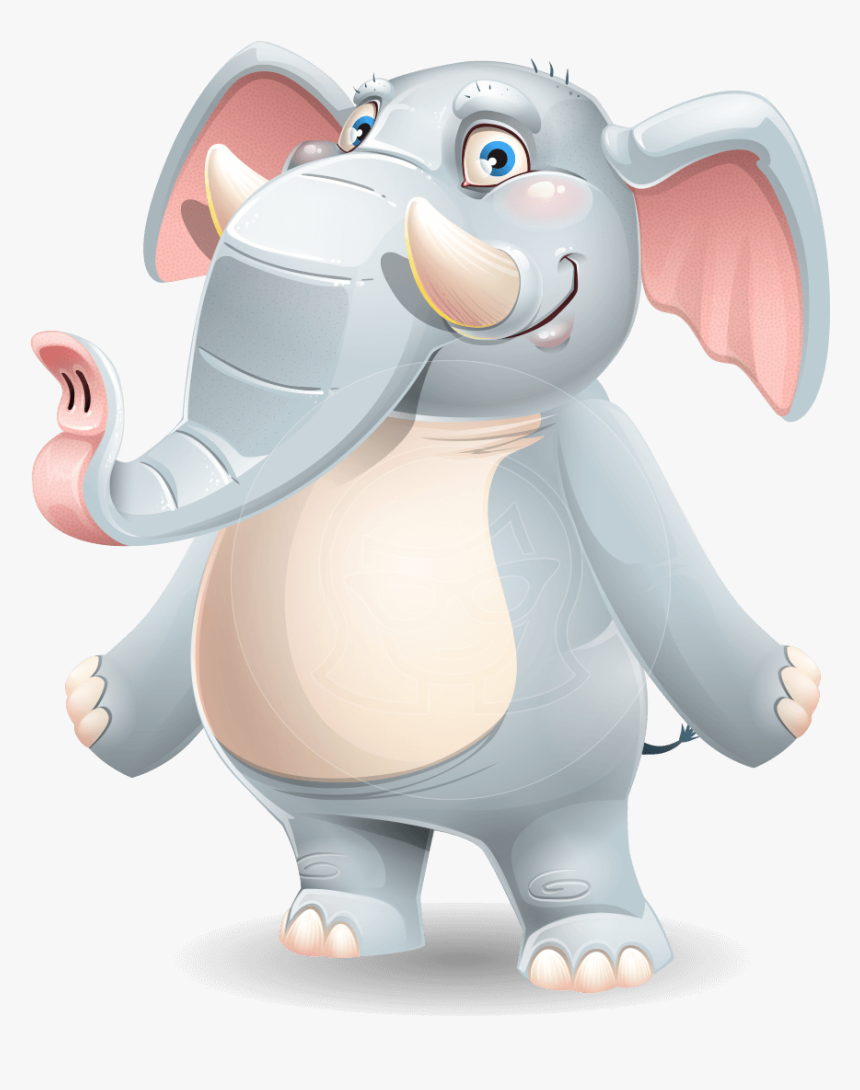 Elephant Cartoon Vector Character - Elephant Cartoon Character, HD Png Download, Free Download