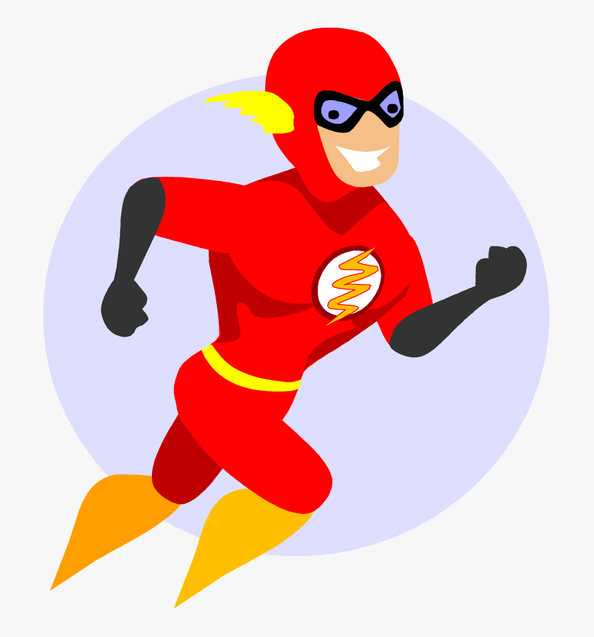 Free Flash Superhero Cartoon Character Vector Clip - Flash Superhero Vector, HD Png Download, Free Download