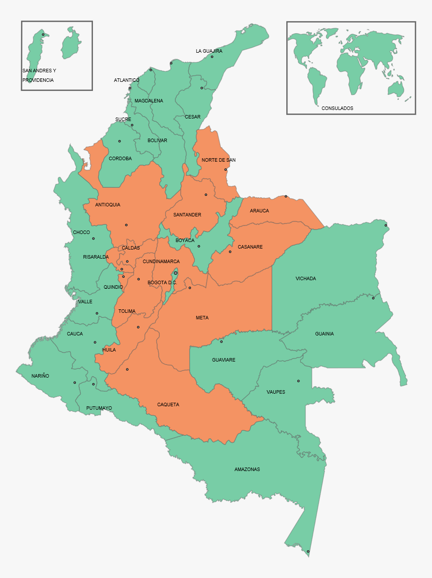 Colombia Farc Territory Map, HD Png Download, Free Download