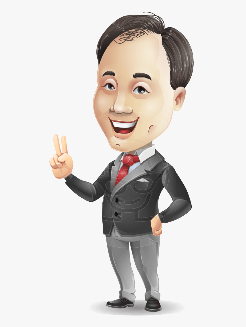 Asian Businessman Cartoon Vector Character - Business Character Cartoon Png, Transparent Png, Free Download