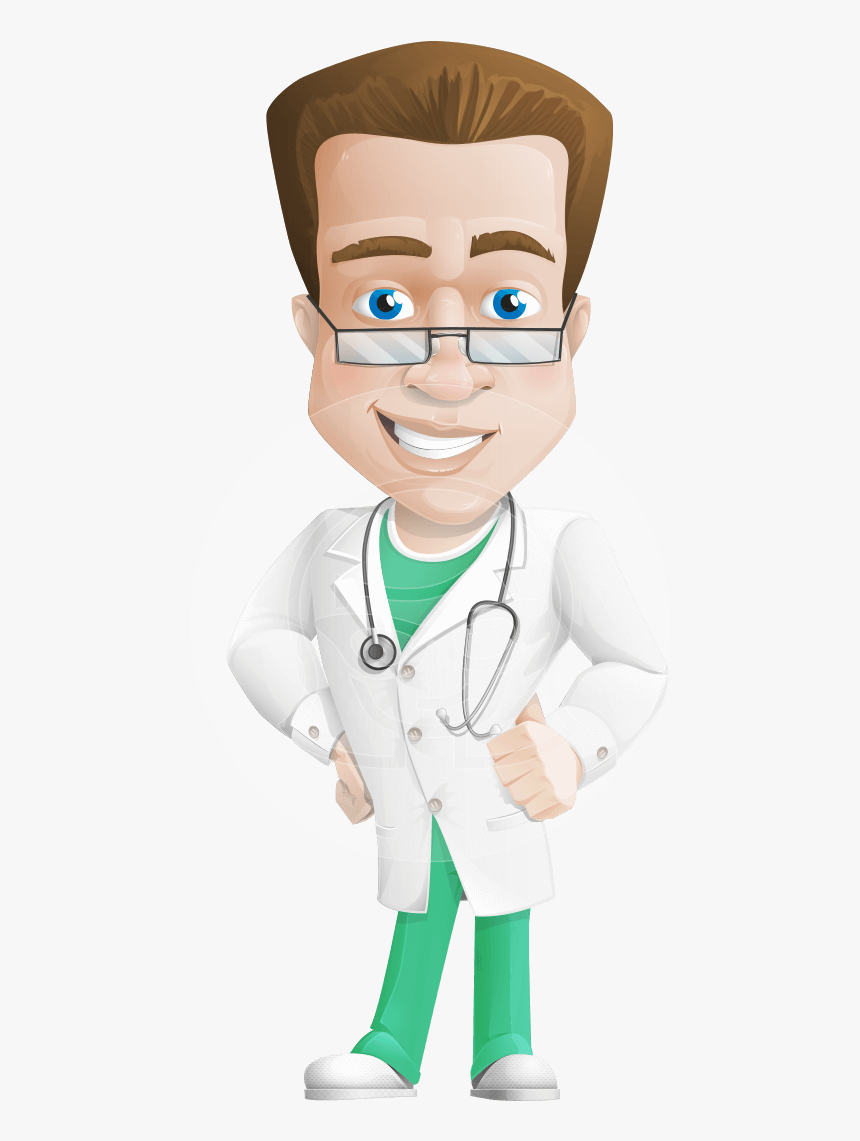 Expert Male Doctor Cartoon Vector Character Aka Isaac - Male Doctor Cartoon Png, Transparent Png, Free Download