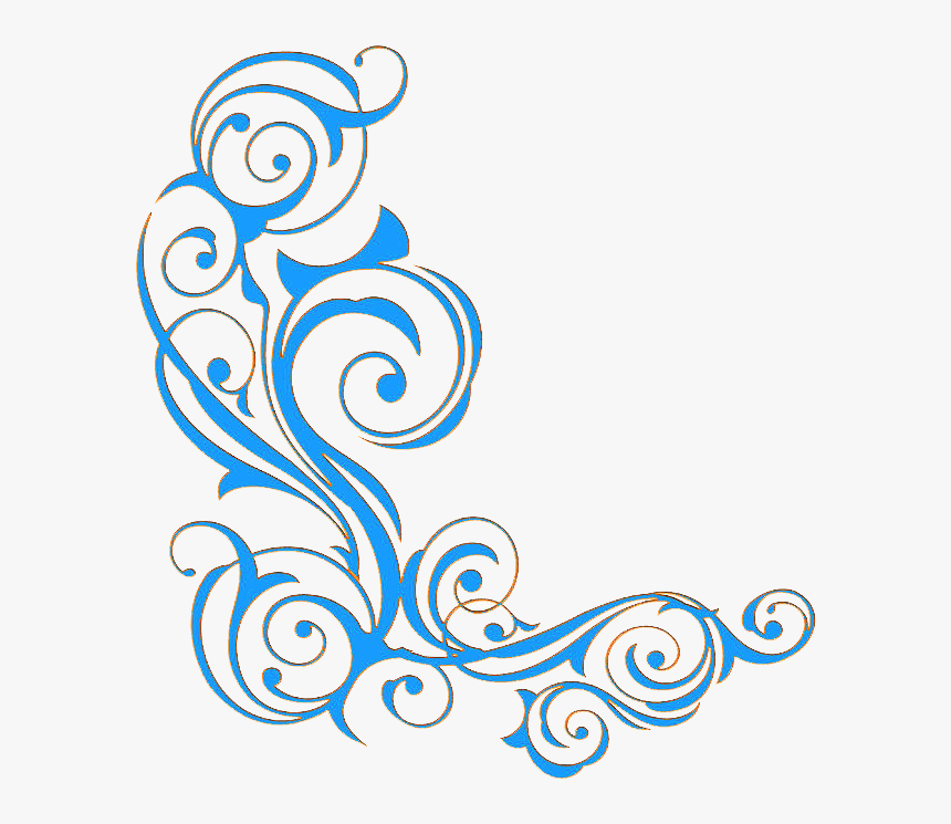 Banner Freeuse Download Blue Ornament Clip Art Transprent - Floral Design, HD Png Download, Free Download