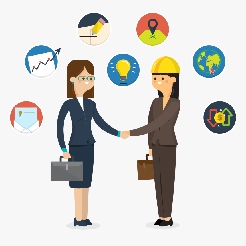 Handshaking Handshake Download Icon - Shaking Hands Two Women, HD Png Download, Free Download