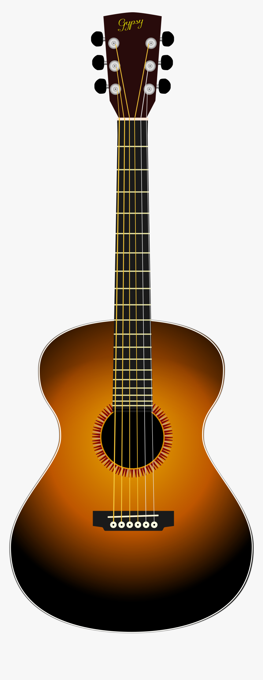 Guitar Sunburst Clipart Acoustic Free Images Transparent - Acoustic Guitar Clipart, HD Png Download, Free Download
