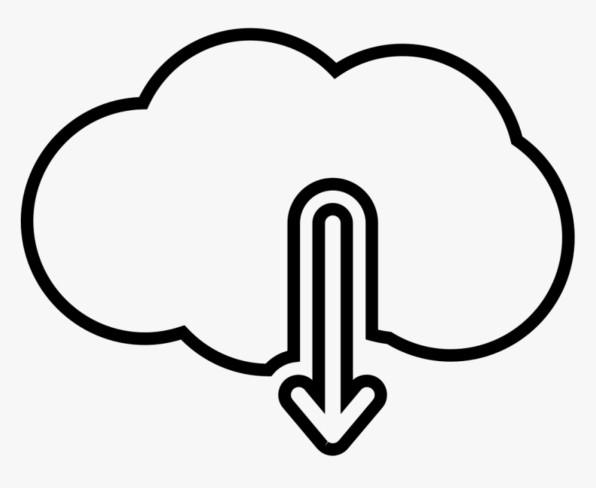 Download From Cloud Computing - Line Art, HD Png Download, Free Download