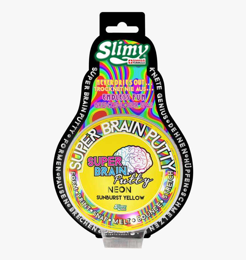 Slimy Super Brain Putty Neon Sunburst Yellow - Illustration, HD Png Download, Free Download