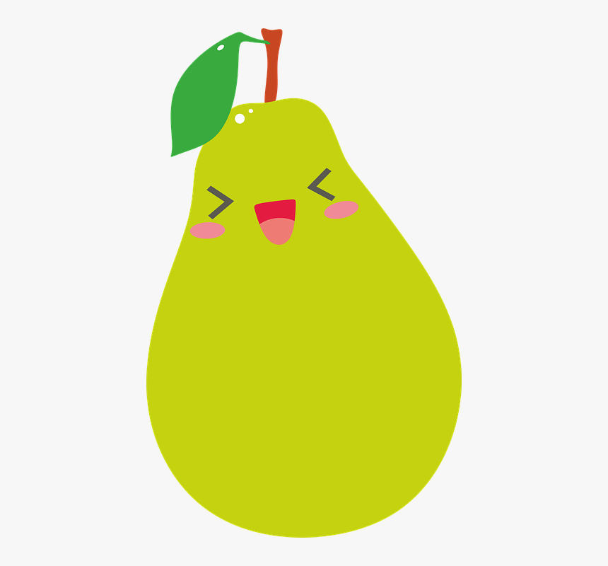 Pera, Pear, Verde, Green, Fruit, Lindo, Kawaii, Cute, HD Png Download, Free Download