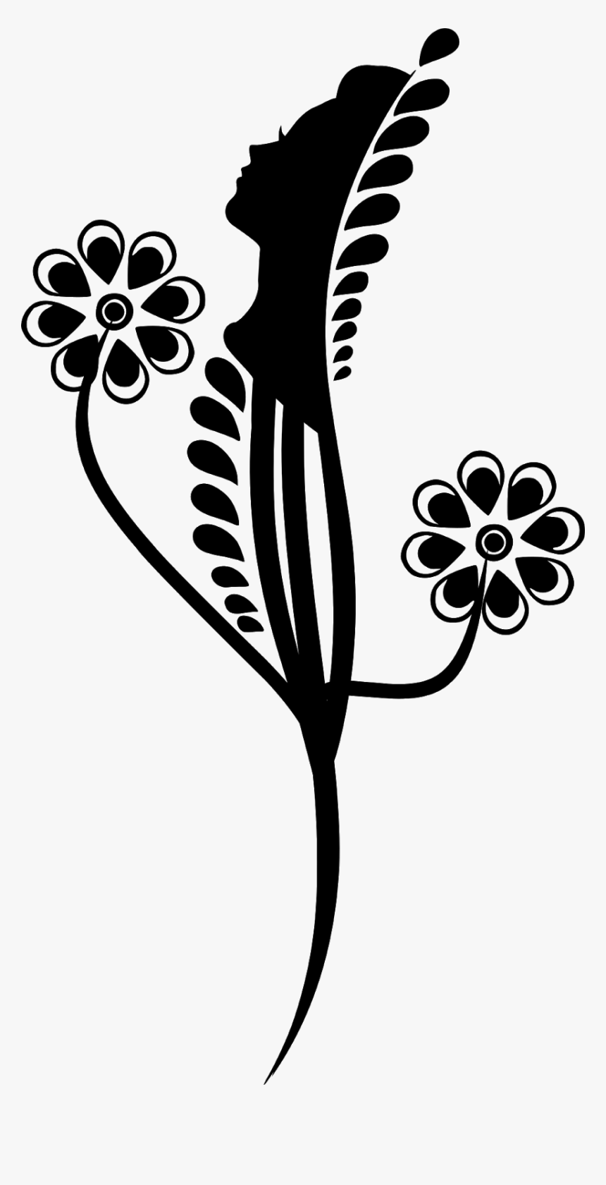 Face, Leaf, Woman, Flower, Logo, Hair, Spa, Plant, - Silhouette, HD Png Download, Free Download