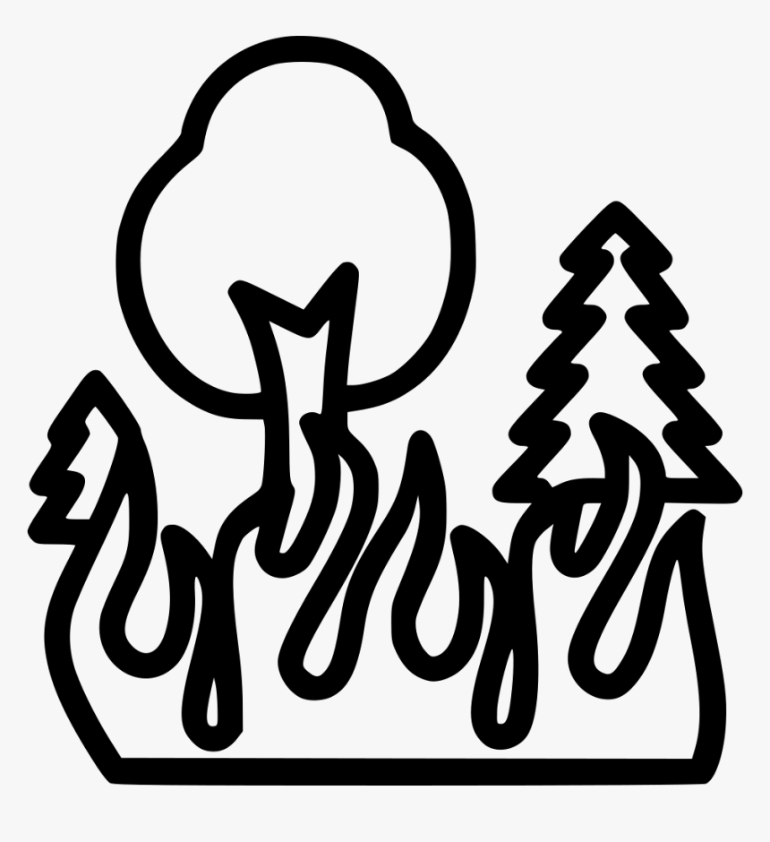 Wildfire Forest Fire Bonfire Combustion Burning Trees - Forest Fire Clipart Black And White, HD Png Download, Free Download