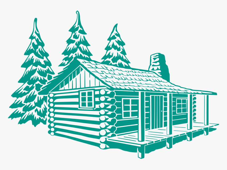 Forest Wood Trees Free Image Icon Silh - Log Cabin Line Drawing, HD Png Download, Free Download