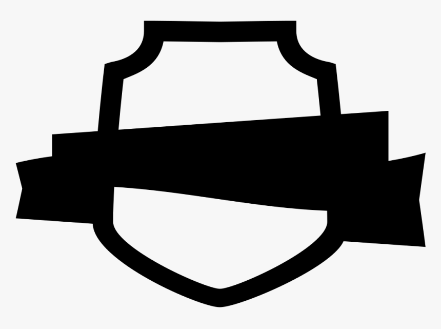 Ribbon On Shield Outline, HD Png Download, Free Download