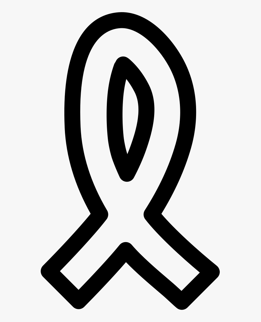 Cancer Ribbon Hand Drawn Outline - Cancer Ribbon Outline Png, Transparent Png, Free Download