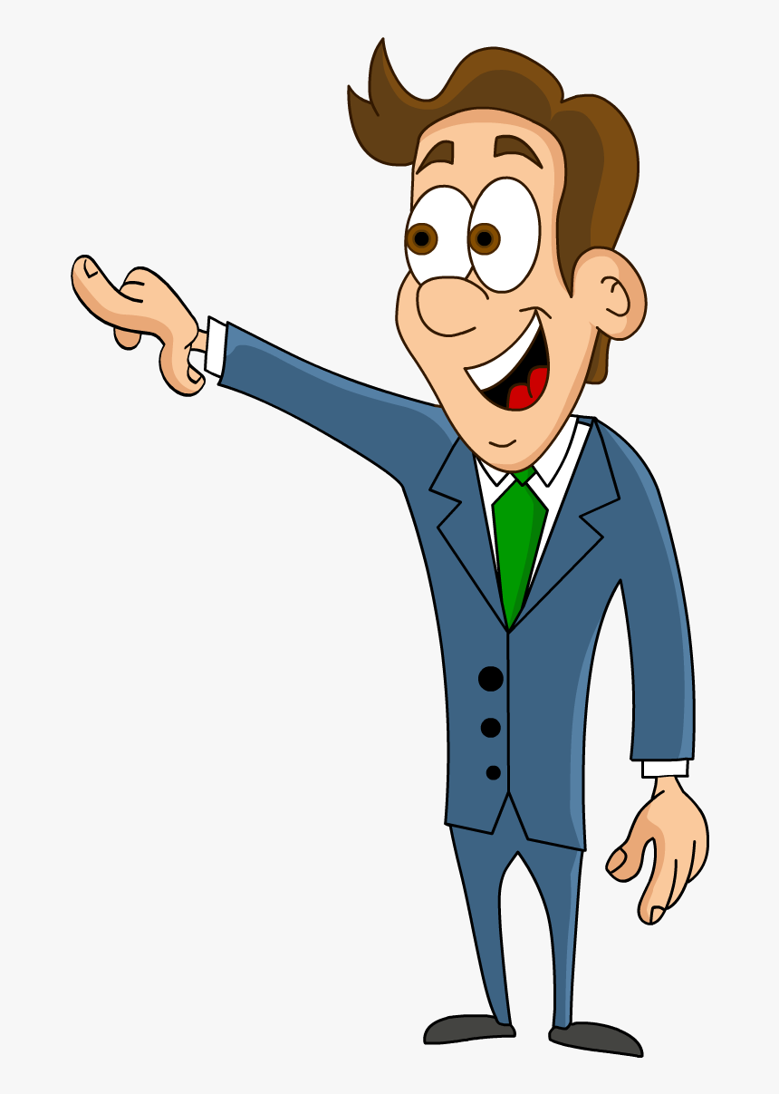 Cartoon Pointing Png Clipart , Png Download - Cartoon Man Pointing Down Png, Transparent Png, Free Download