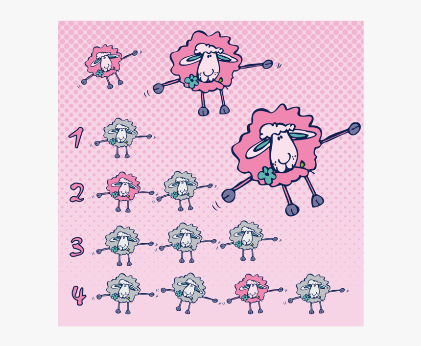 Counting Sheep Square Coaster "
 Class= - Cartoon, HD Png Download, Free Download