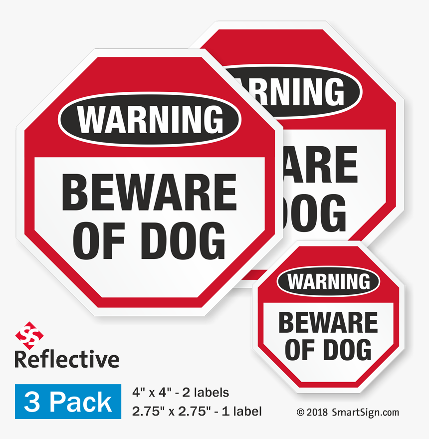 Beware Of Dog Warning Label Set - Sign, HD Png Download, Free Download