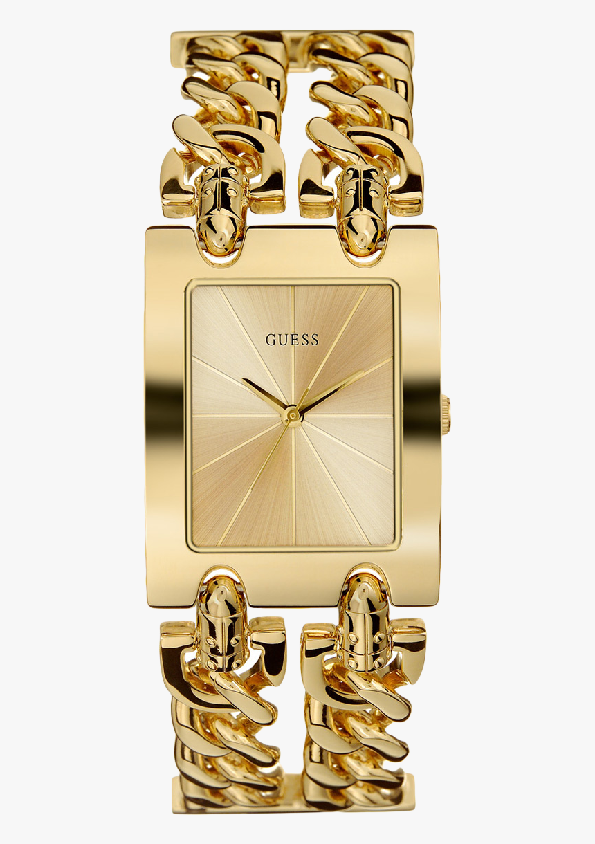 Guess Ladies Watches Gold Chain, HD Png Download, Free Download