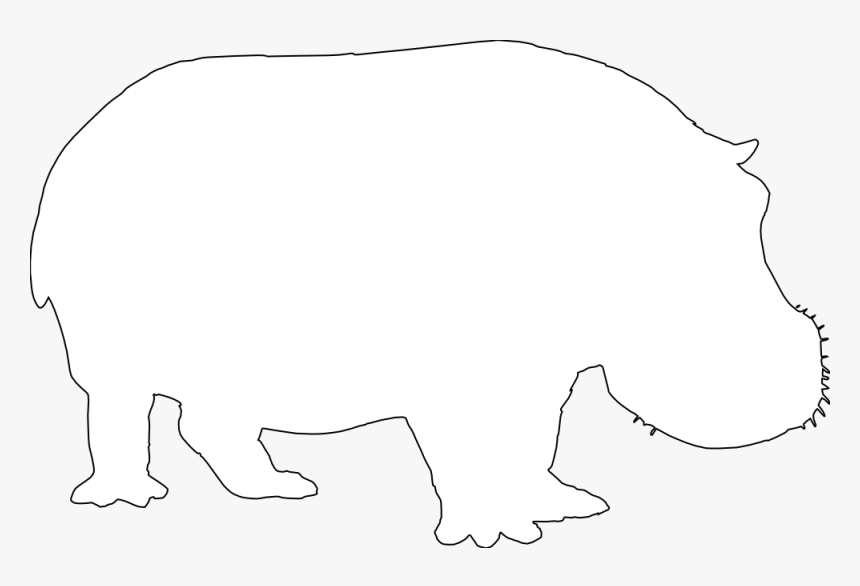 Black And White Hippo Clipart, HD Png Download, Free Download