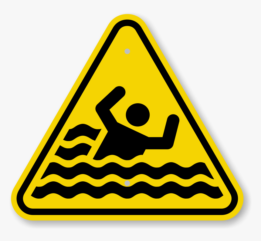 Transparent Warning Sign Png - Danger Of Drowning Signs, Png Download, Free Download