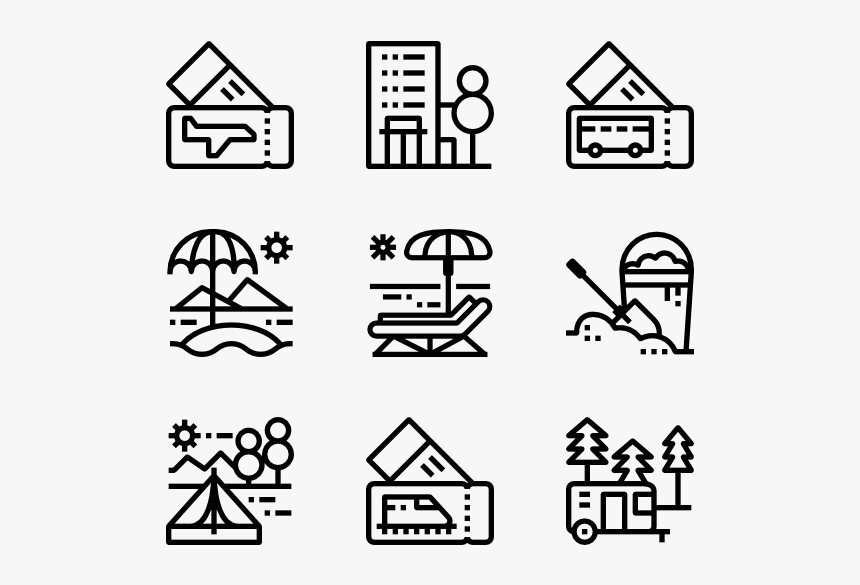 Travel And Holidays - White Icons Png, Transparent Png, Free Download