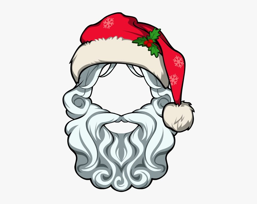 Clip Art Png Freeuse Stock - Cartoon Santa Hat And Beard, Transparent Png, Free Download