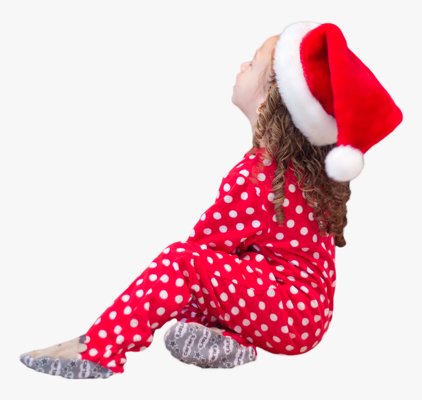 Little Girl Santa Hat Christmas Free Picture - Little Girl In Christmas Pjs Transparent, HD Png Download, Free Download