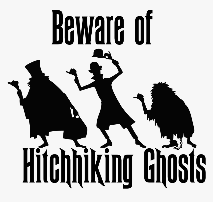 Haunted Mansion Hitchhiking Ghosts Silhouette, HD Png Download, Free Download