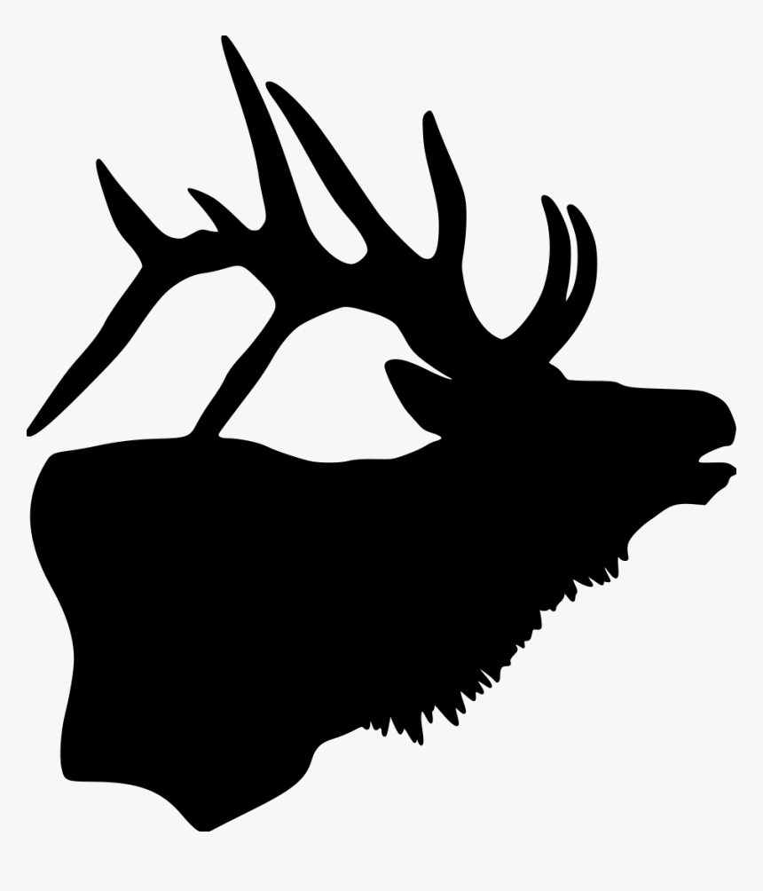 Elk-head File Size - Bull Elk Head Silhouette, HD Png Download, Free Download