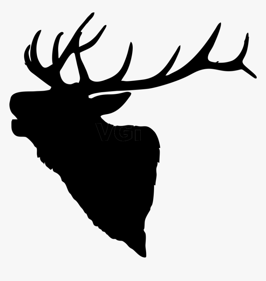 Graphic Library Library Bull Elk Clipart - Vector Elk Head Silhouette, HD Png Download, Free Download