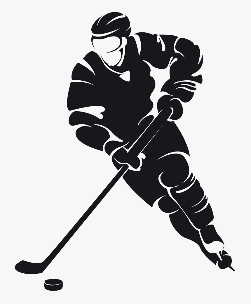 Ice Hockey Player Clip Art - Hockey Player Silhouette, HD Png Download, Free Download