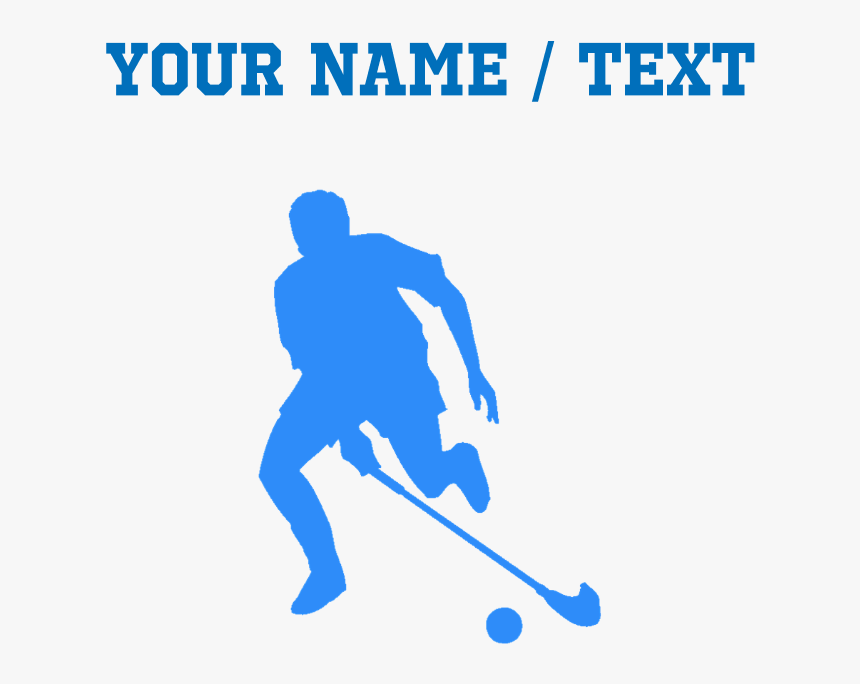 Custom Blue Field Hockey Player Silhouette Pillow , - Ice Hockey, HD Png Download, Free Download