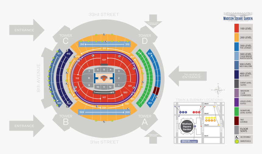 Madison Square Garden Map, HD Png Download, Free Download